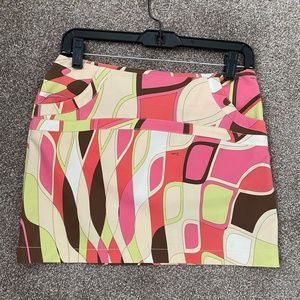 Emilio Pucci Iconic Print Cotton Mini Skirt Sz 6 (4) 40 IT